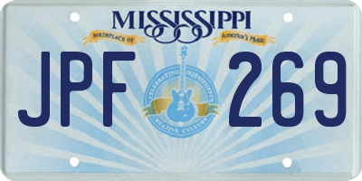 MS license plate JPF269