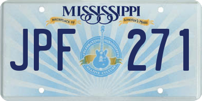 MS license plate JPF271