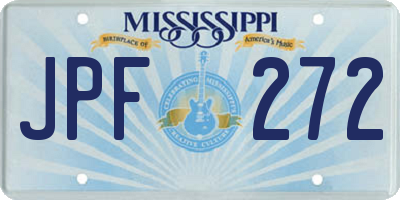 MS license plate JPF272