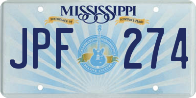 MS license plate JPF274