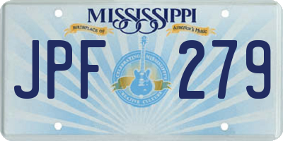 MS license plate JPF279