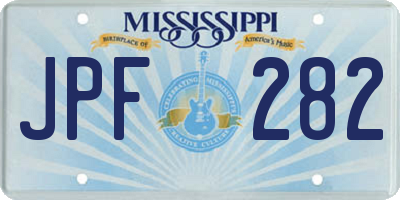 MS license plate JPF282