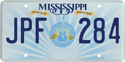 MS license plate JPF284