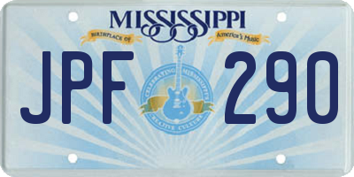 MS license plate JPF290