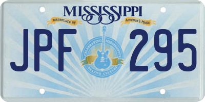 MS license plate JPF295