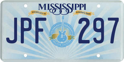 MS license plate JPF297