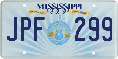MS license plate JPF299
