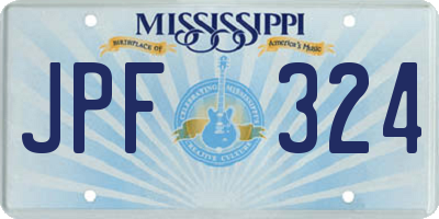 MS license plate JPF324