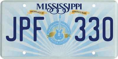 MS license plate JPF330