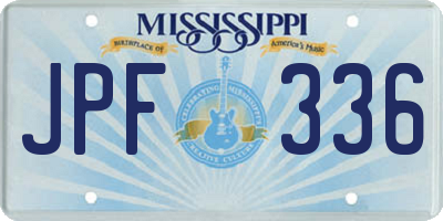 MS license plate JPF336