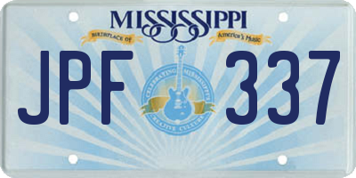 MS license plate JPF337