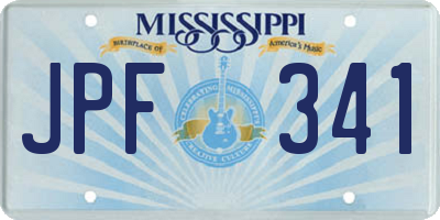 MS license plate JPF341