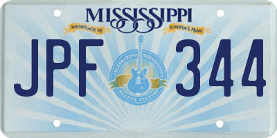 MS license plate JPF344