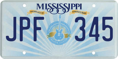 MS license plate JPF345