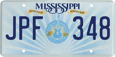 MS license plate JPF348