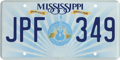 MS license plate JPF349