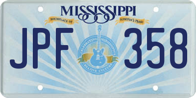 MS license plate JPF358