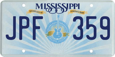 MS license plate JPF359