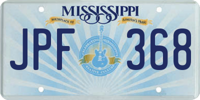 MS license plate JPF368