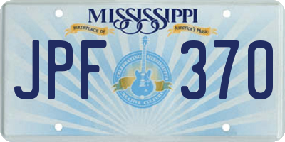 MS license plate JPF370