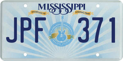 MS license plate JPF371