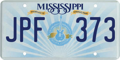 MS license plate JPF373