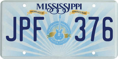 MS license plate JPF376