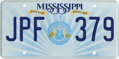 MS license plate JPF379