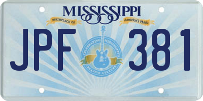 MS license plate JPF381