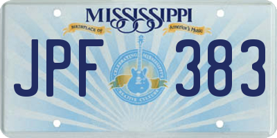 MS license plate JPF383
