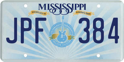 MS license plate JPF384