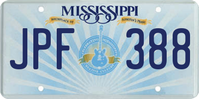 MS license plate JPF388