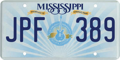 MS license plate JPF389