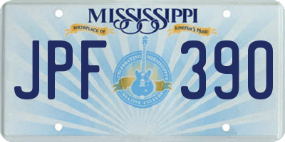 MS license plate JPF390