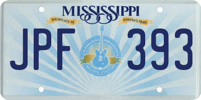 MS license plate JPF393