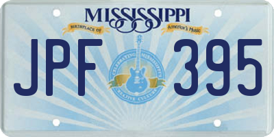 MS license plate JPF395