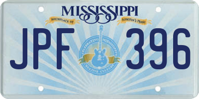 MS license plate JPF396