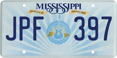MS license plate JPF397
