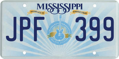 MS license plate JPF399