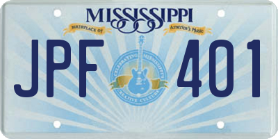 MS license plate JPF401
