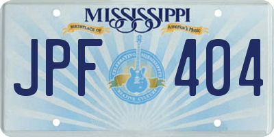 MS license plate JPF404
