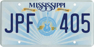 MS license plate JPF405