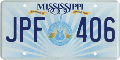 MS license plate JPF406