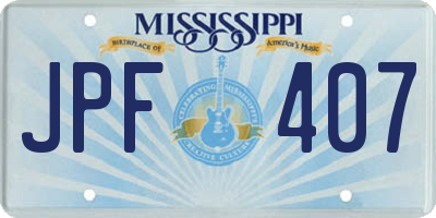MS license plate JPF407