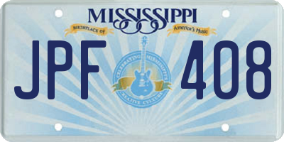 MS license plate JPF408