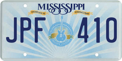 MS license plate JPF410