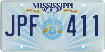 MS license plate JPF411