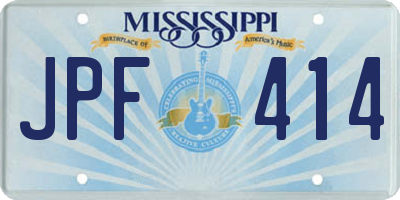 MS license plate JPF414