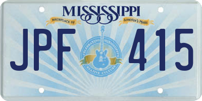 MS license plate JPF415