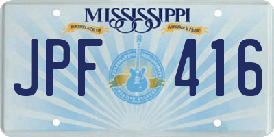 MS license plate JPF416